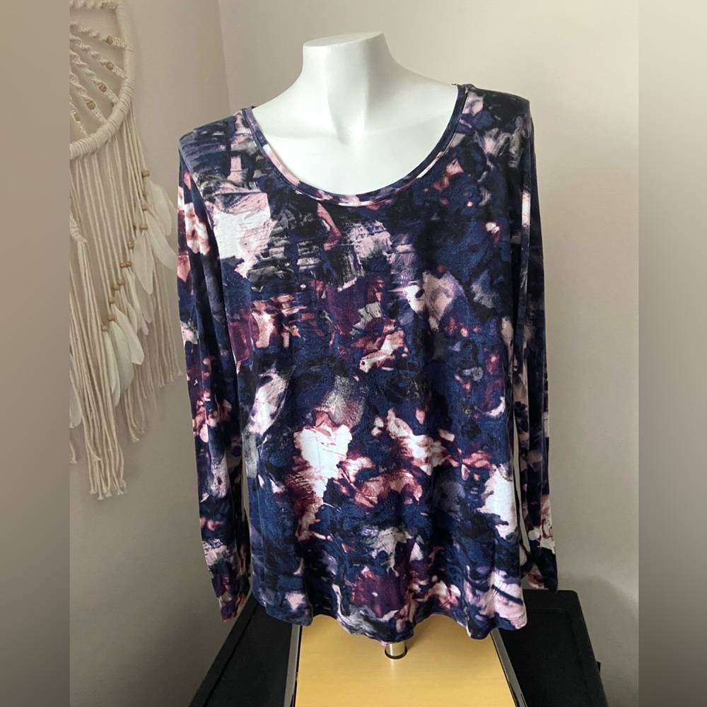 Simply Vera Vera Wang Women's Multicolor Top Size Large